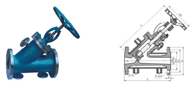 BJ45H、BJ45W 型 PN25~PN40 鋼制保溫夾套直流式截止閥結(jié)構圖